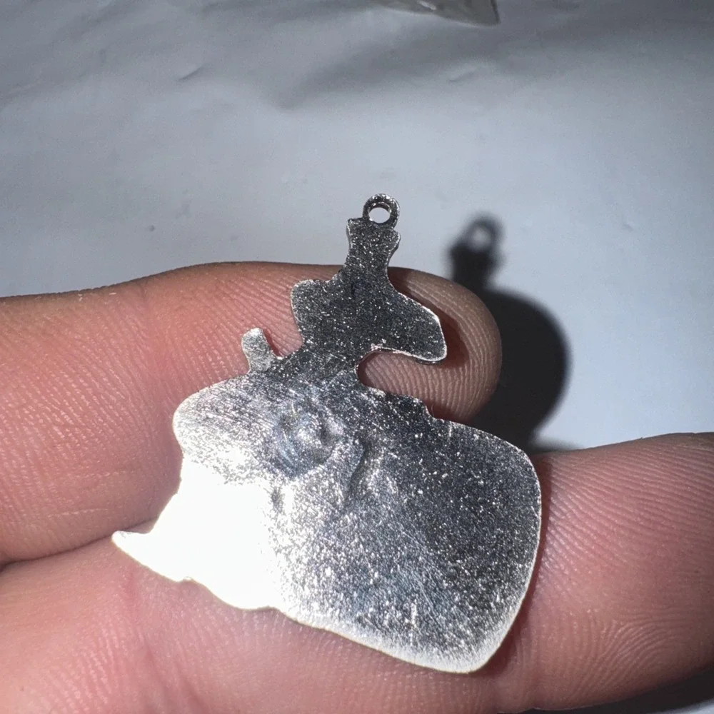 2pc Fun Vintage Rodeo Clown Cowboy Charm Pendant  Blue Red